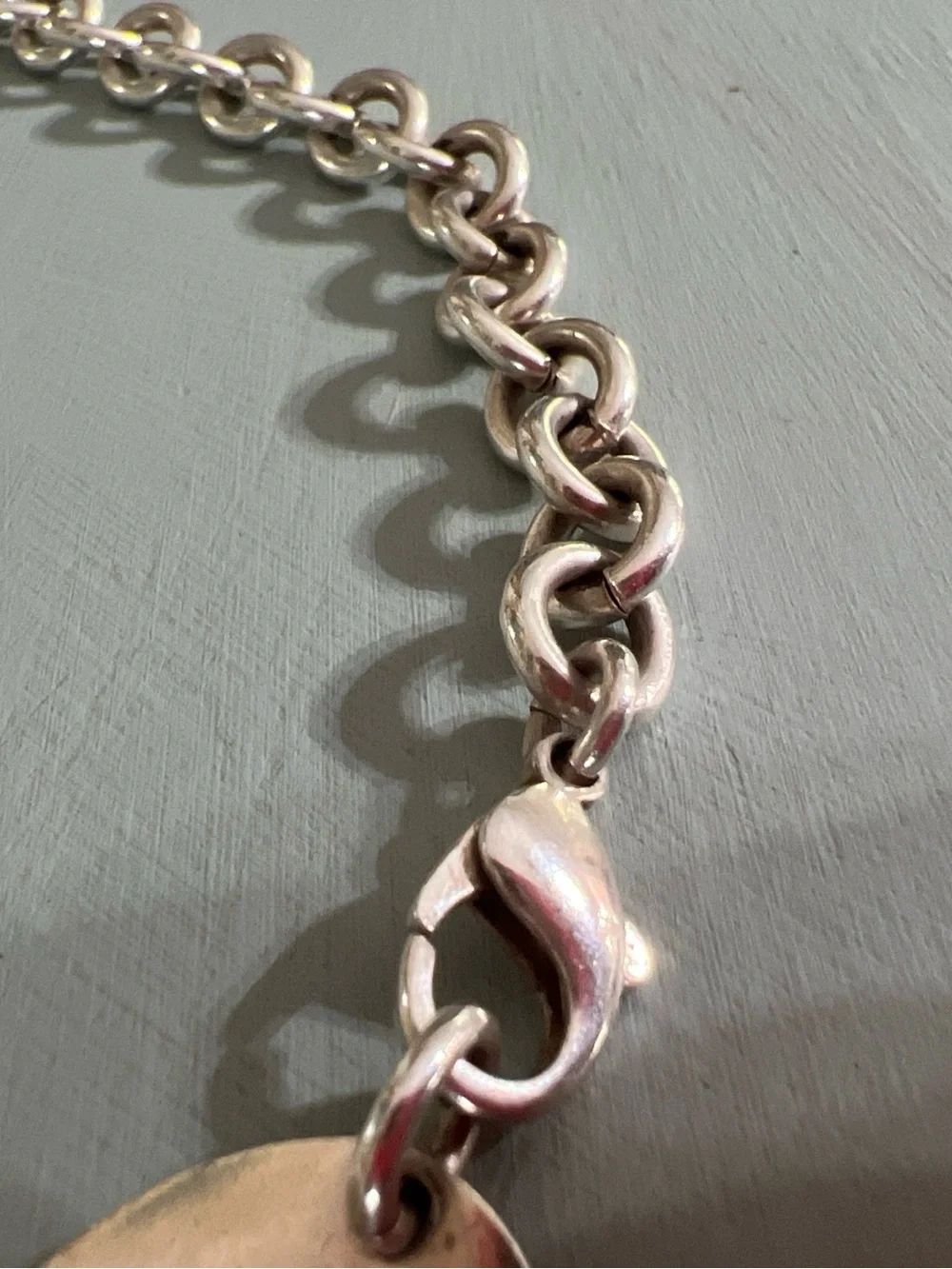 Tiffany & Co. Sterling Silver Round Tag Link Necklace - Picture 5 of 5